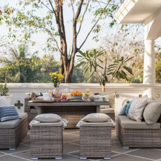 Outdoor Stoffe sind ideal für Terrasse, Balkon und Garten